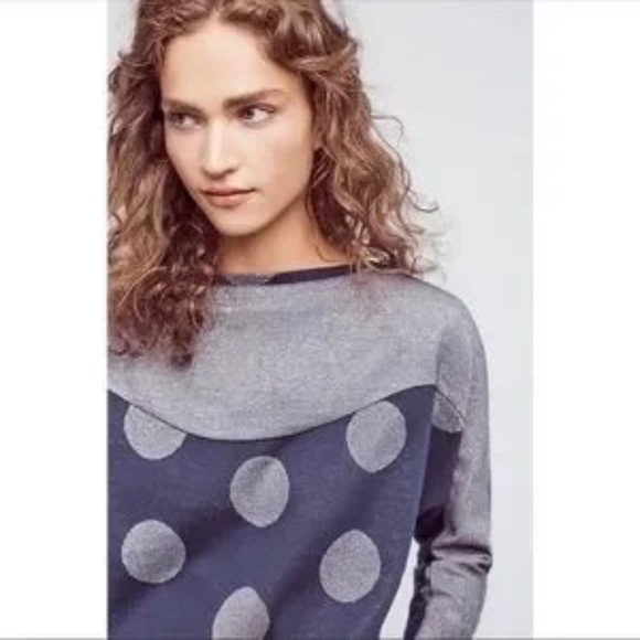 Anthropologie, 9-H15 STCL Polka Dot crop shirt. C5 - Picture 3 of 11